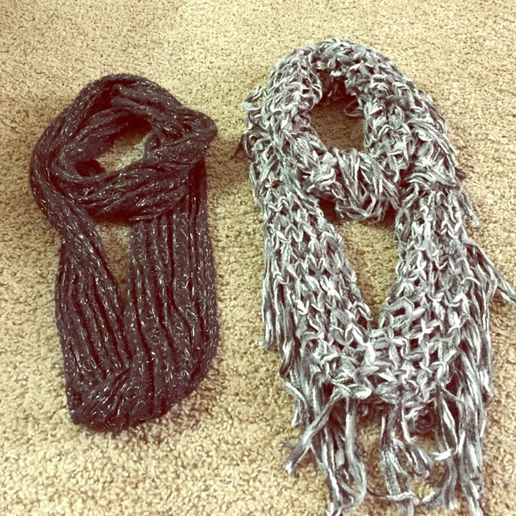 black, silver, grey & white infinity scarves