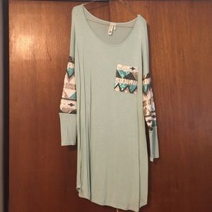 Pink owl Chevron dress