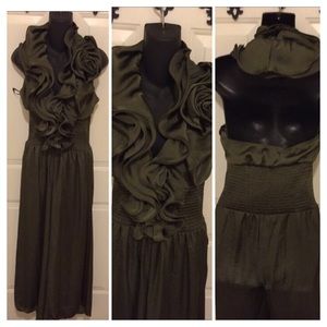 Olive ruffle jumper