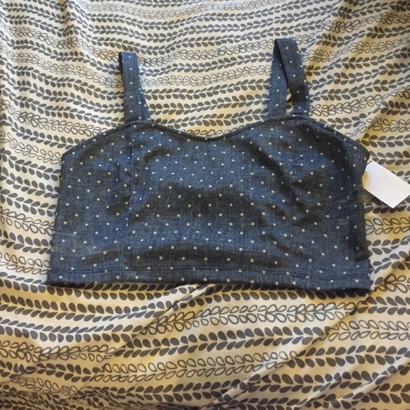 Denim and polka dot bralette - Picture 1 of 2