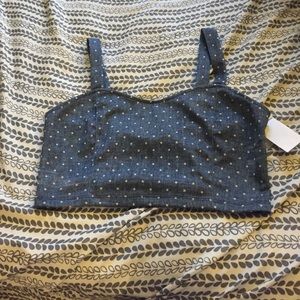 Denim and polka dot bralette