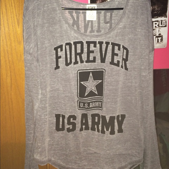 PINK Army crew neck size Medium