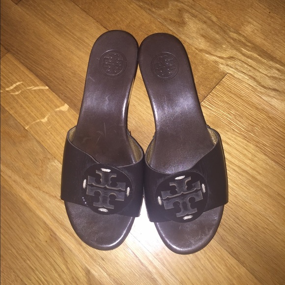 Tory Burch Brown Patti Wedges