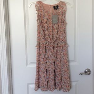 Frilly Pink Floral Dress from Anthropologie