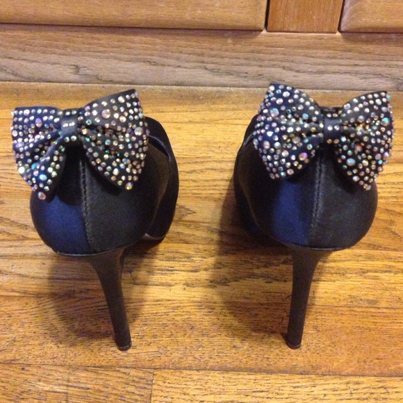 Steve Madden Shoes - Steve Madden Rhinestoned Shimma Peeptoe Heels