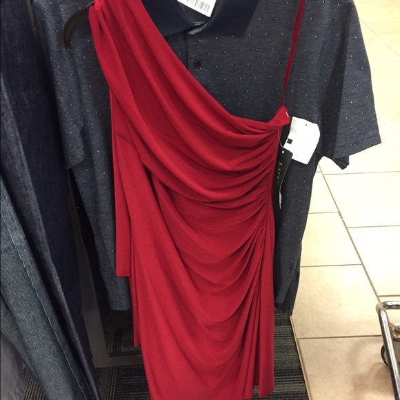 Off shoulder red dress