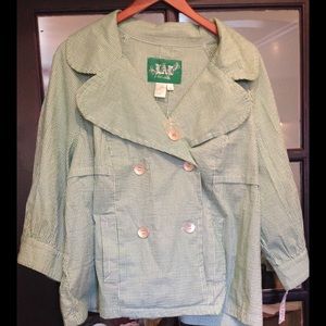 Pinstripe green jacket