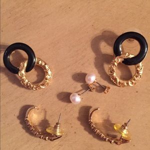 3 pair of earrings