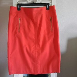Orange pencil skirt