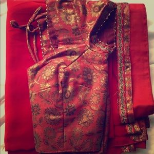 Red Indian Saree