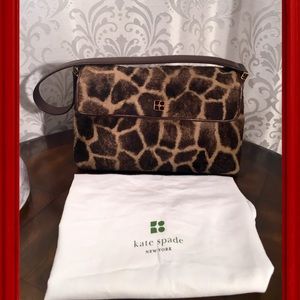 Kate Spade faux fur giraffe handbag