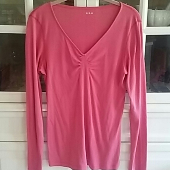 Coral Fitted Long Sleeve top