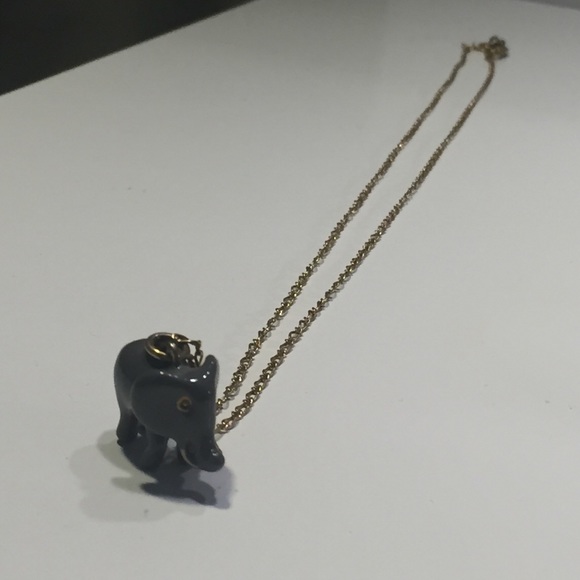 J. Crew enamel elephant charm necklace