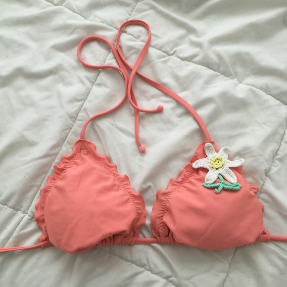 🌻coral bikini top🌼SZ M
