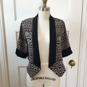 ❌SOLD❌ Tribal Printed Cropped Satin Jacket