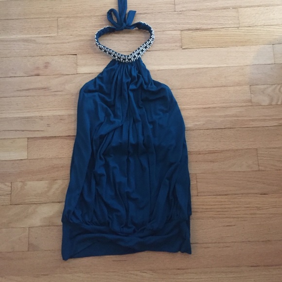 Sky teal/blue/green colored going out sequin top