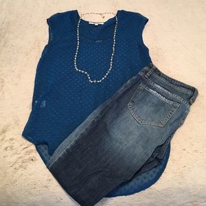 Blue High Low Top