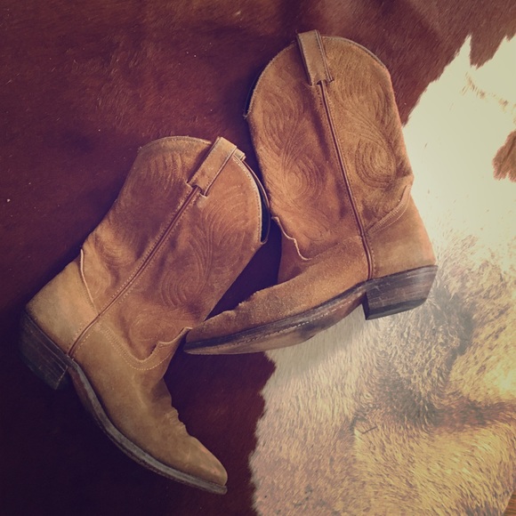 Suede Vintage Cowboy Boots