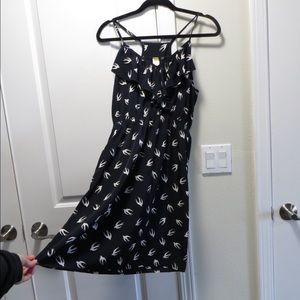 Francesca's Collection Navy Blue Bird Dress