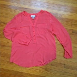 LOFT coral blouse