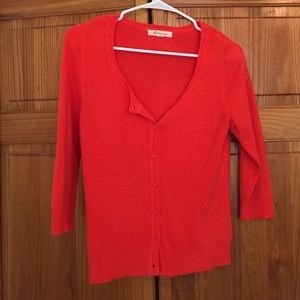 Orange 3/4 sleeve cardigan