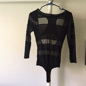 Cut out Mesh Leotard