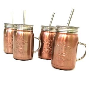 Moscow mule copper mug/mason jar, set of 4