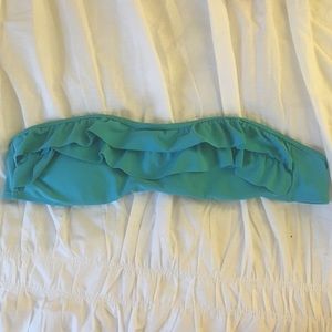 Blue bandeau swim top