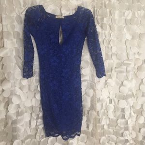 Blue Lace Mini Dress