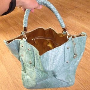 Big Buddha turquoise snake skin handbag!