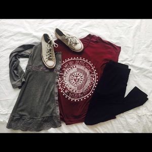 Maroon top