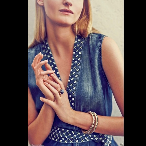 Anthropologie denim tencel Stitche Chambray Vest M - Picture 4 of 4