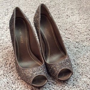 Nine West Escher Peep Toe Pumps - Bronze