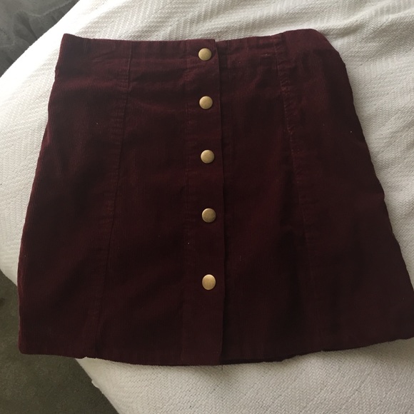 button up corduroy skirt