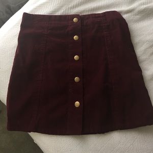 button up corduroy skirt