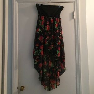 Floral strapless dress