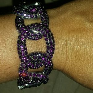 Purple Crystal Bangle Bracelet