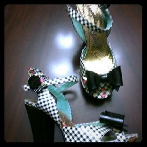 Gingham Platform Bow Heels