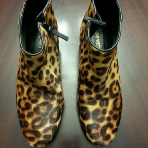 Leopard Print Fur Ankle Booties