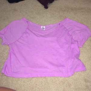 Flowy off the shoulder light purple shirt