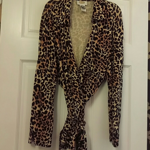 Talbot Jersey Knit Wrap Blouse