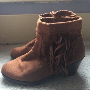 Brown suede boots
