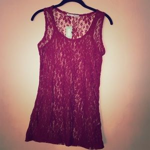 Maurice's Red Lace Tank