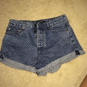 high wasted polka dot shorts