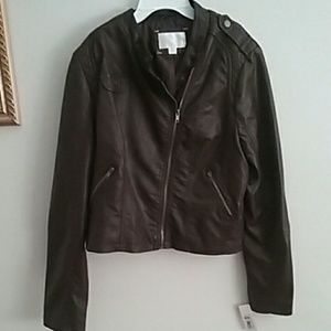 Awesome Brown Faux Leather Jacket