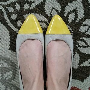 Flats w/ yellow toe caps