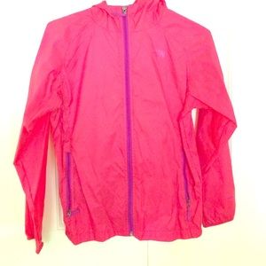 The North Face pink rain jacket