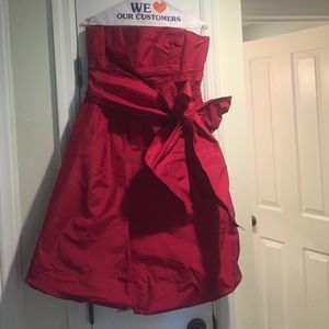 BCBG red silk taffeta party dress size 12.