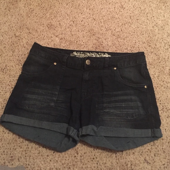 Express Dark Wash Jean Shorts