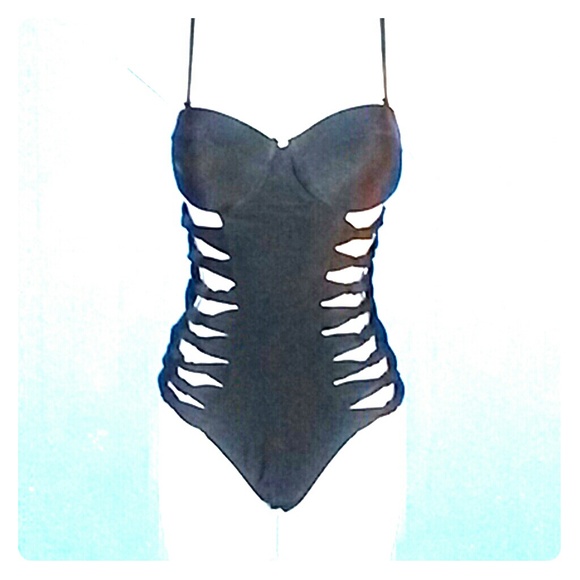 Sexy black one piece swimsuit